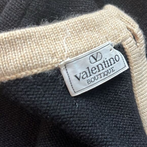 Valentino black with tan trim cardigan - Picture 4 of 5